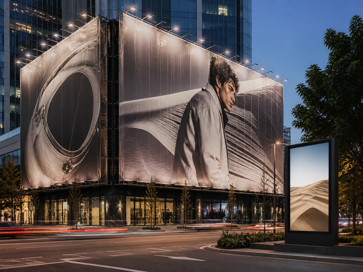 Signalistică exterior building wrap